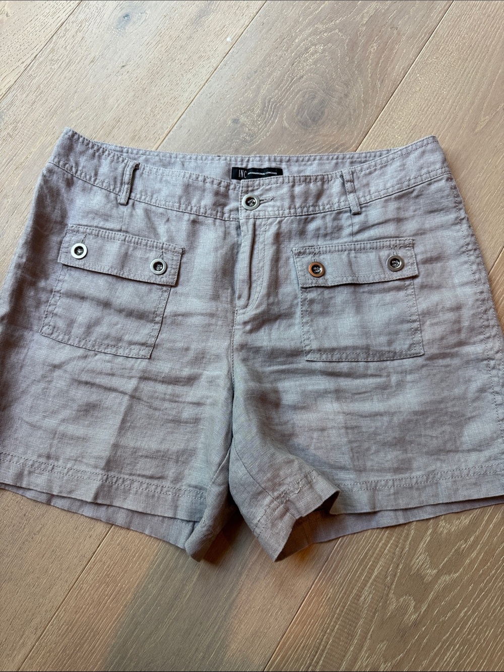 INC International Concepts Linen Shorts in Gray